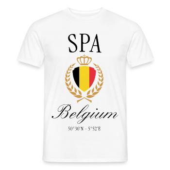 Couronne d’armoiries de Spa Belgium – Souvenir de voyage - T-shirt homme - blanc - Devant - AI Model Male 178 dark (178cm)