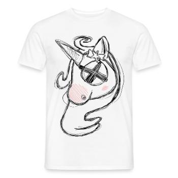 Dead Uni Grey - Men's T-Shirt - white - Front - AI Model Male 178 dark (178cm)