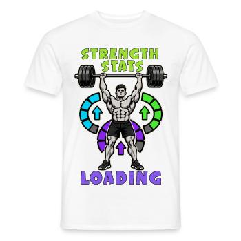 Stärke-Werte laden - Männer T-Shirt - Weiß - Vorne - AI Model Male 178 dark (178cm)