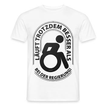 Läuft trotzdem besser als bei der Regierung - Männer T-Shirt - Weiß - Vorne - AI Model Male 178 dark (178cm)