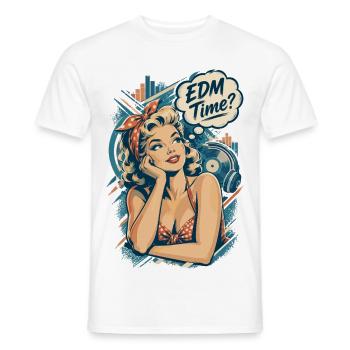 Retro Pin-Up Girl - EDM Time Festival Design - Männer T-Shirt - Weiß - Vorne - AI Model Male 178 dark (178cm)
