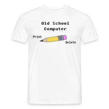 Old School Computer - T-shirt homme - blanc - Devant - AI Model Male 178 dark (178cm)
