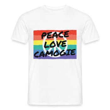 Peace. Love. Camogie - Men's T-Shirt - white - Front - AI Model Male 178 dark (178cm)