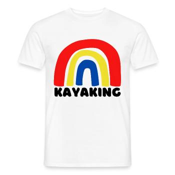 Kayaking Rainbow. - Men's T-Shirt - white - Front - AI Model Male 178 dark (178cm)