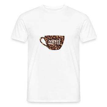 Café café - T-shirt homme - blanc - Devant - AI Model Male 178 dark (178cm)