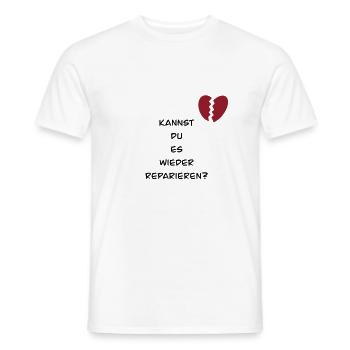 Design gebrochenes Herz, Kannst du es reparieren? - Männer T-Shirt - Weiß - Vorne - AI Model Male 178 dark (178cm)