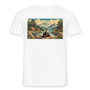 Das Paradies der Otter - Männer T-Shirt - Weiß - Vorne - AI Model Male 178 dark (178cm)