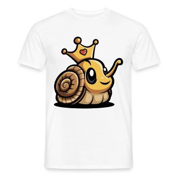 Schnecke Comic Krone - Männer T-Shirt - Weiß - Vorne - AI Model Male 178 dark (178cm)