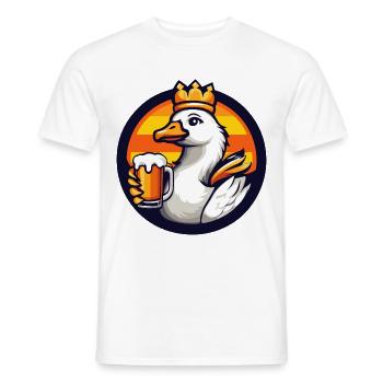Gans Bier Comic - Männer T-Shirt - Weiß - Vorne - AI Model Male 178 dark (178cm)
