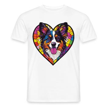 Samojede Hund Herz Liebe - Männer T-Shirt - Weiß - Vorne - AI Model Male 178 dark (178cm)