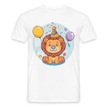 Bande dessinée d’anniversaire de Leo - T-shirt homme - blanc - Devant - AI Model Male 178 dark (178cm)