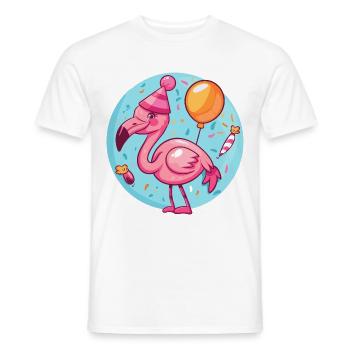 Bande dessinée d’anniversaire Flamingo - T-shirt homme - blanc - Devant - AI Model Male 178 dark (178cm)