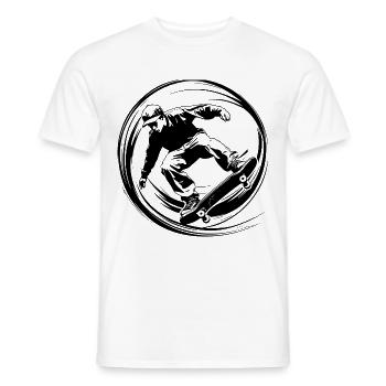 Skateboarding Silhouette Skateboard - T-shirt homme - blanc - Devant - AI Model Male 178 dark (178cm)
