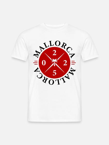 Mallorca 2025 Palme - Männer T-Shirt - Weiß