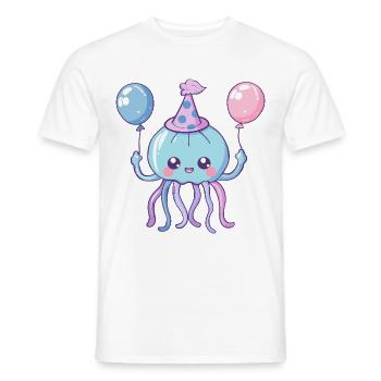 Jellyfish Birthday Baby - Men's T-Shirt - white - Front - AI Model Male 178 dark (178cm)