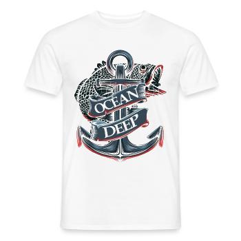 Ocean Deep Anchor - Men's T-Shirt - white - Front - AI Model Male 178 dark (178cm)
