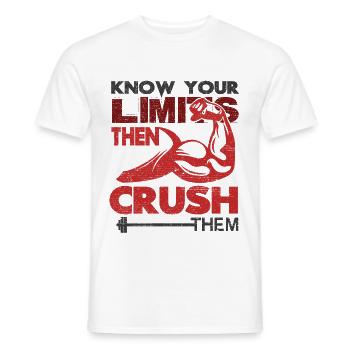 Know your Limits Muscle Building Motivation - Men's T-Shirt - white - Front - AI Model Male 178 dark (178cm)