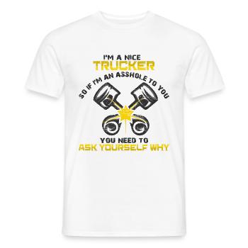 Truck driver truck lorry - Men's T-Shirt - white - Front - AI Model Male 178 dark (178cm)