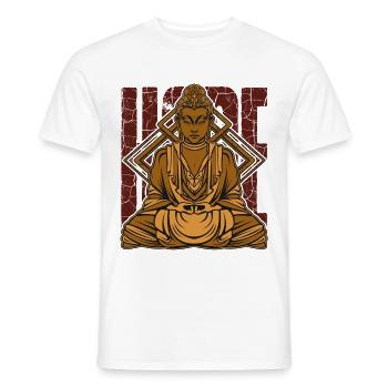 Buddha Meditation Buddhism Yoga Gift - Men's T-Shirt - white - Front - AI Model Male 178 dark (178cm)