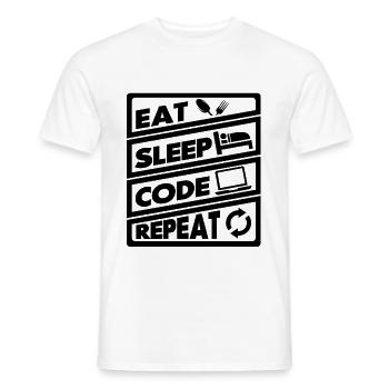 Eat Sleep Code Recurrence | encoder - Men's T-Shirt - white - Front - AI Model Male 178 dark (178cm)