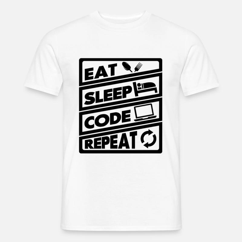 Eat Sleep Code Recurrence | encoder - Men's T-shirt - white