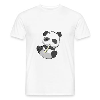 Panda Flöte - Männer T-Shirt - Weiß - Vorne - AI Model Male 178 dark (178cm)