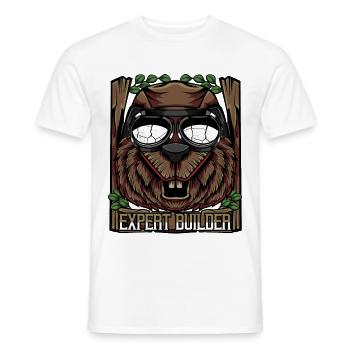 castor - T-shirt homme - blanc - Devant - AI Model Male 178 dark (178cm)