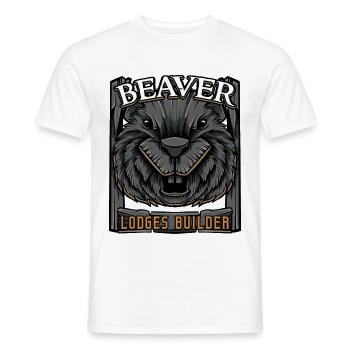 castor - T-shirt homme - blanc - Devant - AI Model Male 178 dark (178cm)