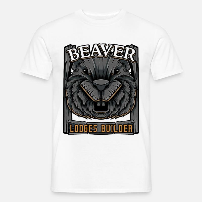 Biber - Männer T-Shirt - Weiß
