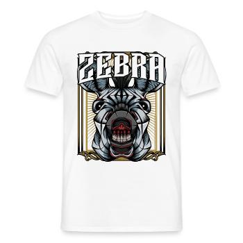 Zebra Modern - T-shirt homme - blanc - Devant - AI Model Male 178 dark (178cm)