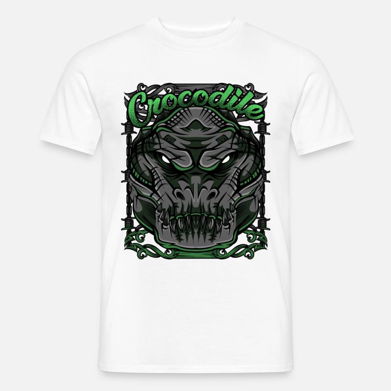 Krokodil Modern - Männer T-Shirt - Weiß