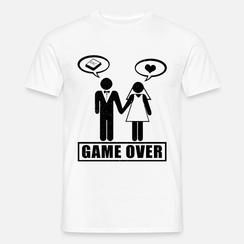Game Over | Hochzeitsgeschenk Ehepaar ESC - Männer T-Shirt - Weiß