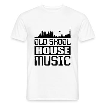 Old Skool House Music | Music Skyline DJ Gift - Men's T-Shirt - white - Front - AI Model Male 178 dark (178cm)