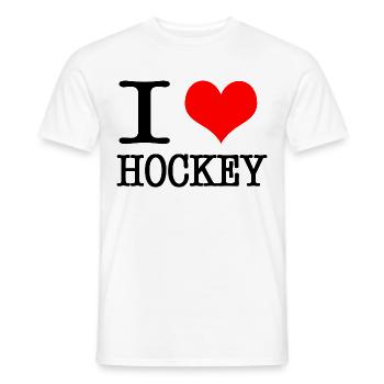 Ich liebe Hockey - schwarz - Männer T-Shirt - Weiß - Vorne - AI Model Male 178 dark (178cm)