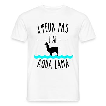 je peux pas j'ai aqua lama humour - T-shirt homme - blanc - Devant - AI Model Male 178 dark (178cm)