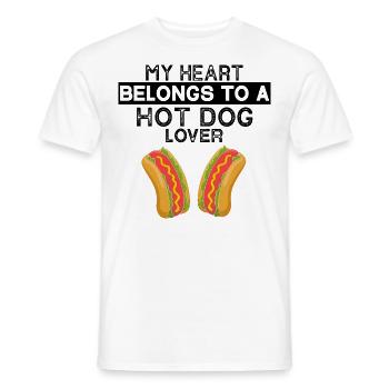 Mon cœur appartient au cadeau hot-dog lover - T-shirt homme - blanc - Devant - AI Model Male 178 dark (178cm)