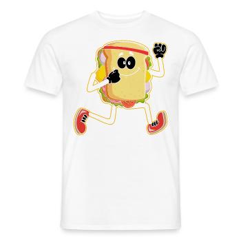 Sandwich Stirnband Lauband Fitness Läufer Laufen - Männer T-Shirt - Weiß - Vorne - AI Model Male 178 dark (178cm)
