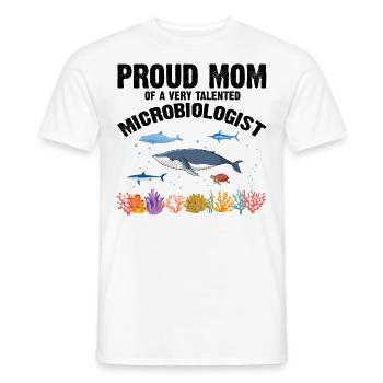 Fière Maman Microbiologie Biologie Biologiste Mer - T-shirt homme - blanc - Devant - AI Model Male 178 dark (178cm)