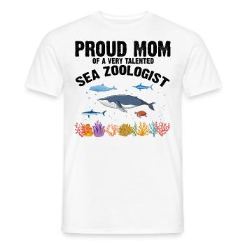 Fière Maman Océan Zooologiste Zooologie Mer - T-shirt homme - blanc - Devant - AI Model Male 178 dark (178cm)
