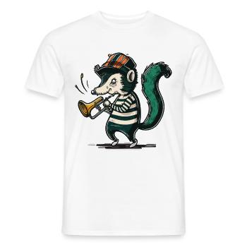 Trompettiste Skunk - T-shirt homme - blanc - Devant - AI Model Male 178 dark (178cm)