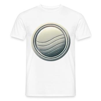 Conception moderne de l’emblème de l’insigne - T-shirt homme - blanc - Devant - AI Model Male 178 dark (178cm)