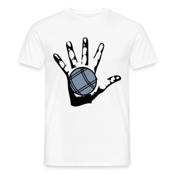 petanque ball hand hand1 - Men's T-Shirt - white - Front - AI Model Male 178 dark (178cm)