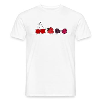 Fruits et baies dans l’art de ligne - T-shirt homme - blanc - Devant - AI Model Male 178 dark (178cm)