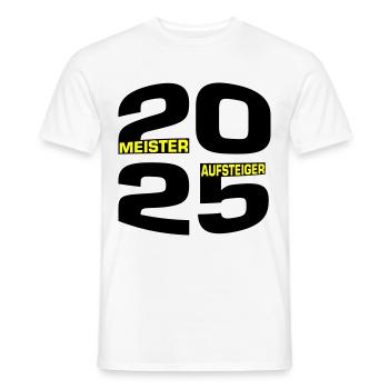 Meister und Aufsteiger 2025 - Männer T-Shirt - Weiß - Vorne - AI Model Male 178 dark (178cm)
