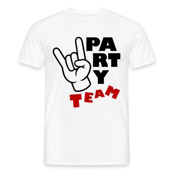 Party Team Lustig - Männer T-Shirt - Weiß - Vorne - AI Model Male 178 dark (178cm)