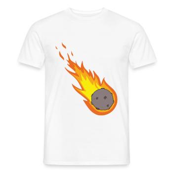 Flaming Meteor Comet Space - Men's T-Shirt - white - Front - AI Model Male 178 dark (178cm)