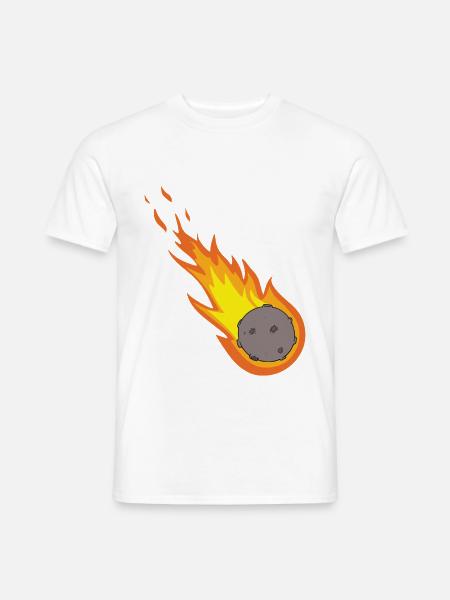 Espace Comète Flaming Meteor - T-shirt homme - blanc