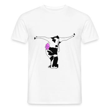 Yoga for the cow funny gift idea to give away - Men's T-Shirt - white - Front - AI Model Male 178 dark (178cm)