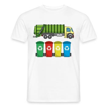 Garbage Truck For Garbage Disposal Recycling I Gift Idea - Men's T-Shirt - white - Front - AI Model Male 178 dark (178cm)