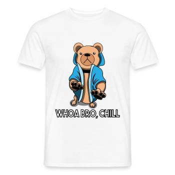 Whoa Bro Chill Teddy Bear in Bathrobe Gift - Men's T-Shirt - white - Front - AI Model Male 178 dark (178cm)